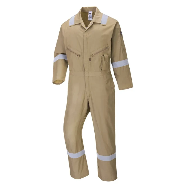 Khaki Reflective Cotton Coverall